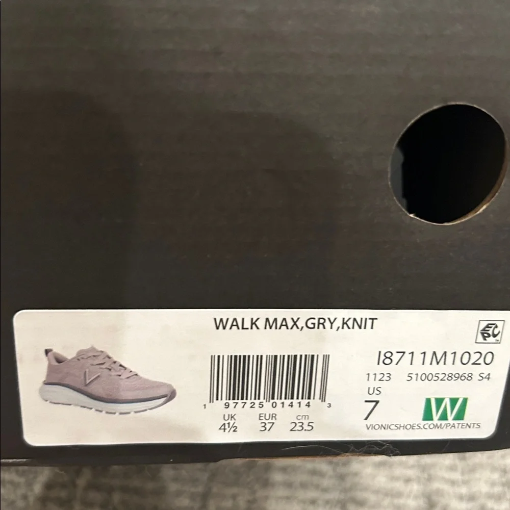 Womens Vionic Walk Max in Light Grey 7 Wide